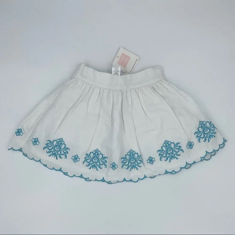 Janie and Jack Girl's White Linen Skirt Size 2T BRAND NEW WITH TAG